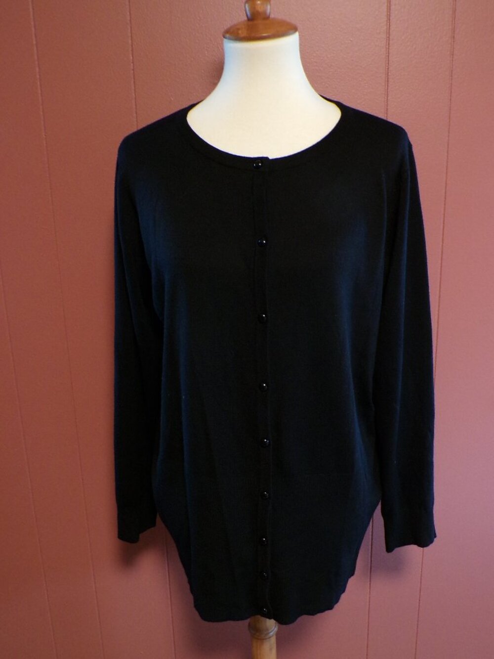 Ashley Stewart Women's Black Button-Down Cardigan Long Sleeve Size: 14/16